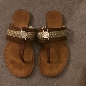 Tommy Hilfiger Brown and Straw Flats